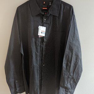 NEW Van Heusen Traveler Black with Stripes Dress Shirt